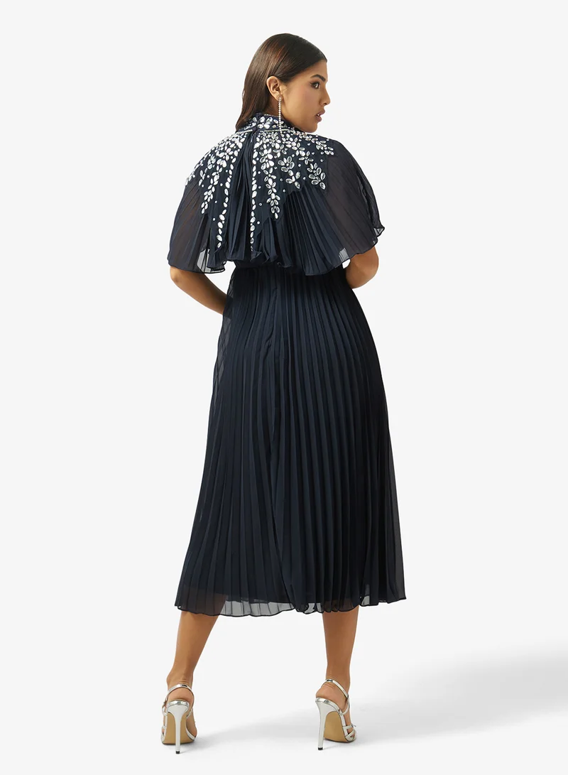 Amelia Rose Embellished Tiered Midi Dress